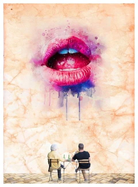 Teeth Mouth Kiss Painting