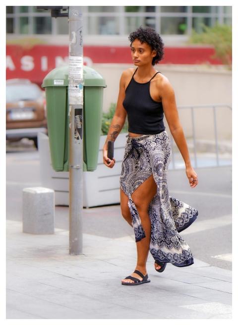 Woman Casual Phone Sidewalk