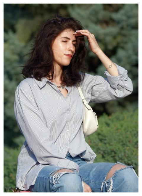 Woman Pretty Casual Sitting