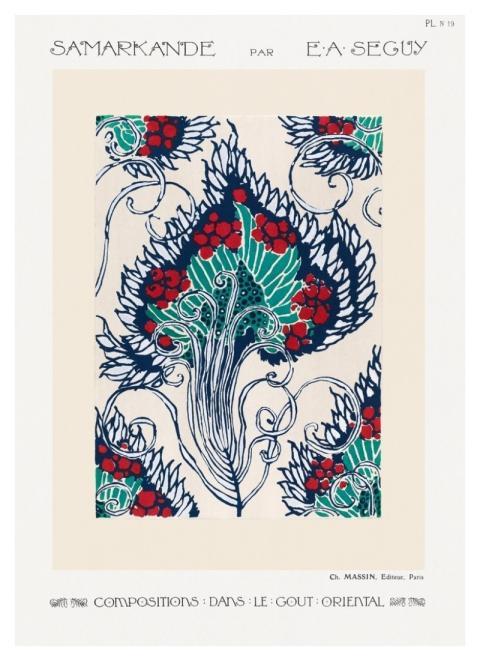 Botanical pochoir pattern Art Nouveau