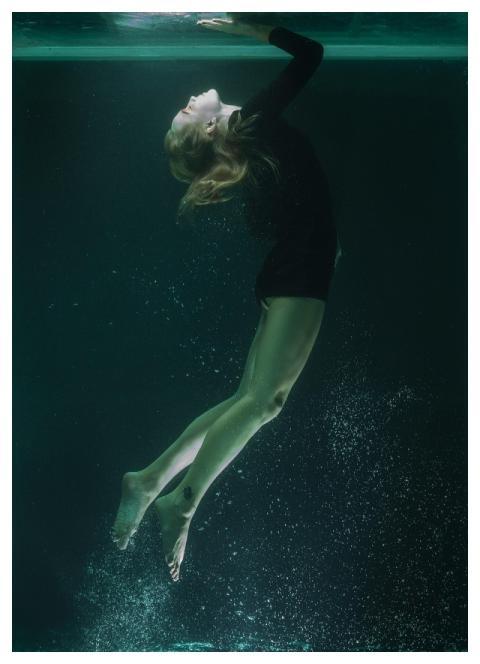 Underwater Model Young Woman Portrait