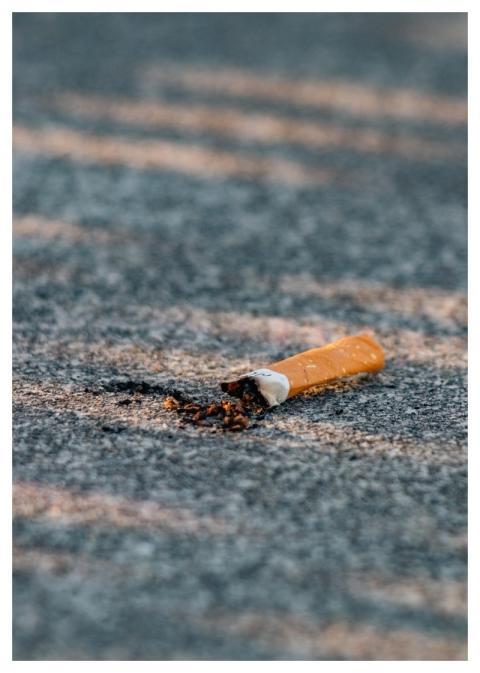 Concrete Cigarette Smoking Rubbish