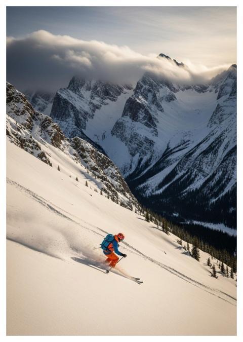 Skiing Mountains Winter Sport Silence