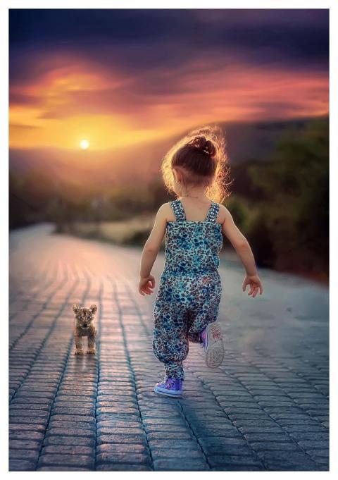 Child Running Children Girl