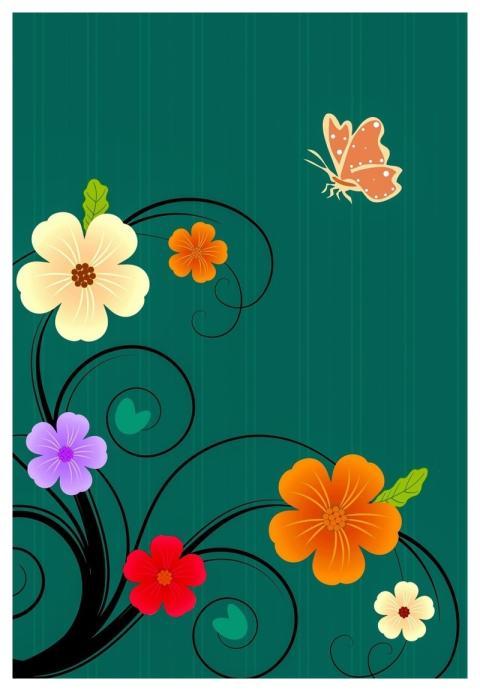 Flowers Leaves Branches Flower Wallpaper