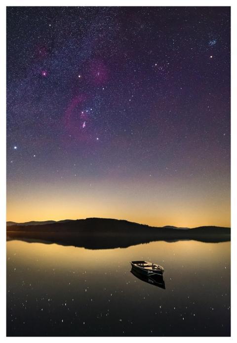 Lake Boat Night Nature