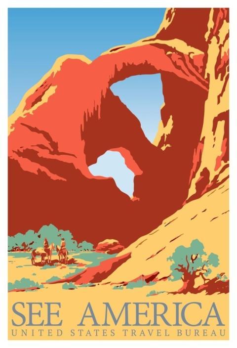 See America poster, travel illustration