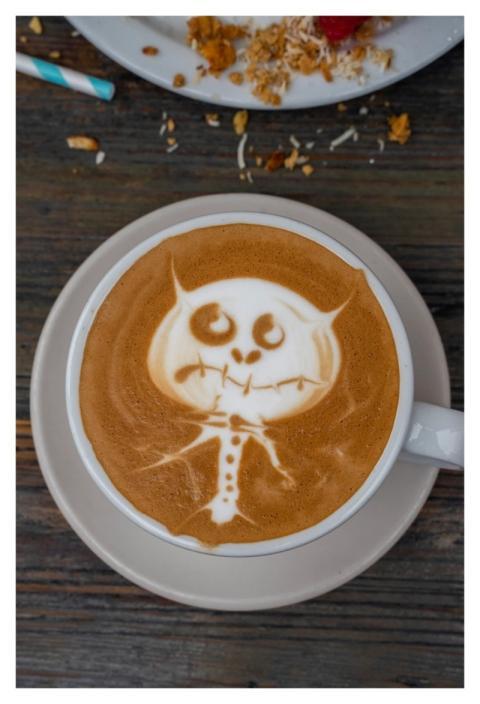 Free monster art coffee top