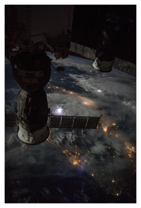 Moon, Thunderstorms Illuminate Beautiful Night Sce