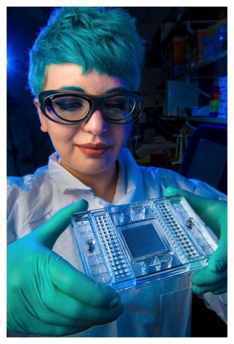 A scientist studying new methods for detecting foo