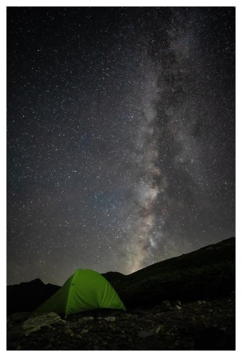 Starry Sky Milky Way Mountains Camp