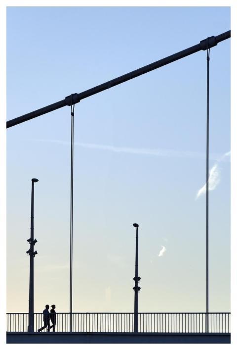 Bridge Silhouette Sky Steel