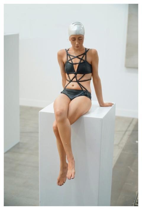 Swimming Woman Bathing Suit Sculpture