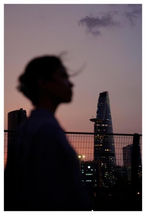 Woman Silhouette City Chill