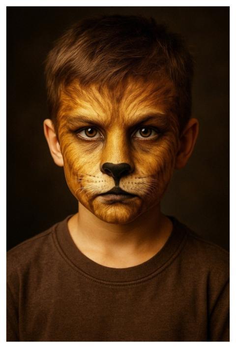 Lion Painted Face Child Nature
