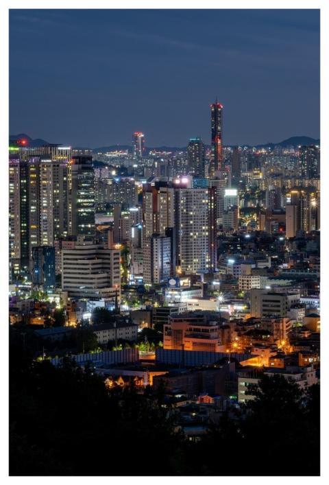City Buildings Night View Seoul
