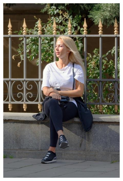 Woman Young Casual Sitting