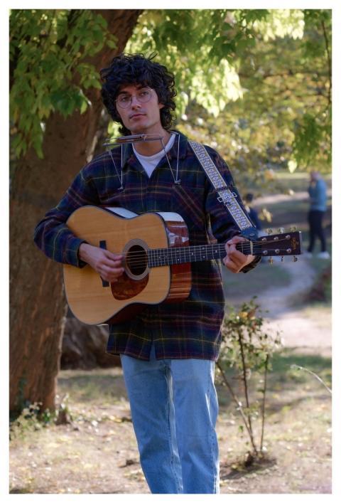 Boy Guitar Busker Casual