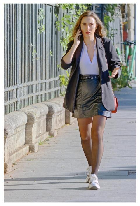 Woman Fashion Sidewalk Young