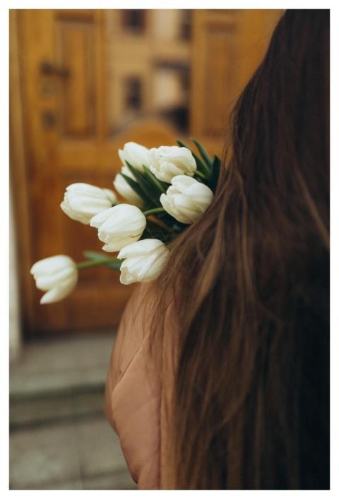 Woman Flowers Bouquet Bloom
