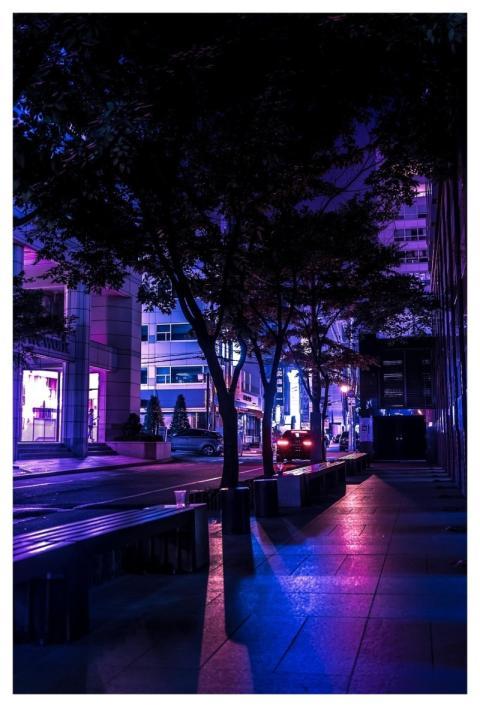 Night View Purple Alley Night