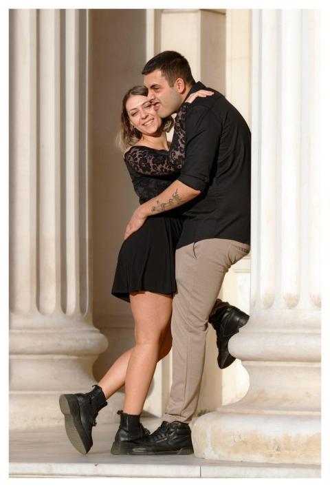 Couple Lovers Hug Outdoor