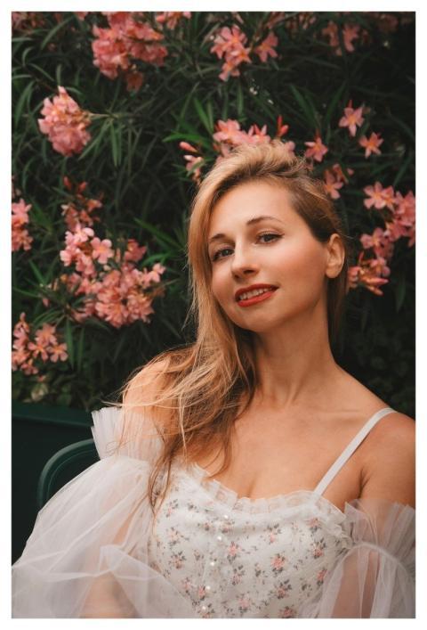 Woman Model Flower Background Flowers