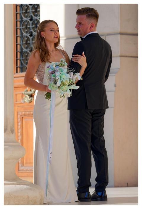 Couple Lovers Married Flower Background