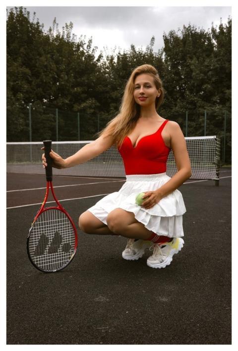 Tennis Tennis Court Woman Tennis Racket