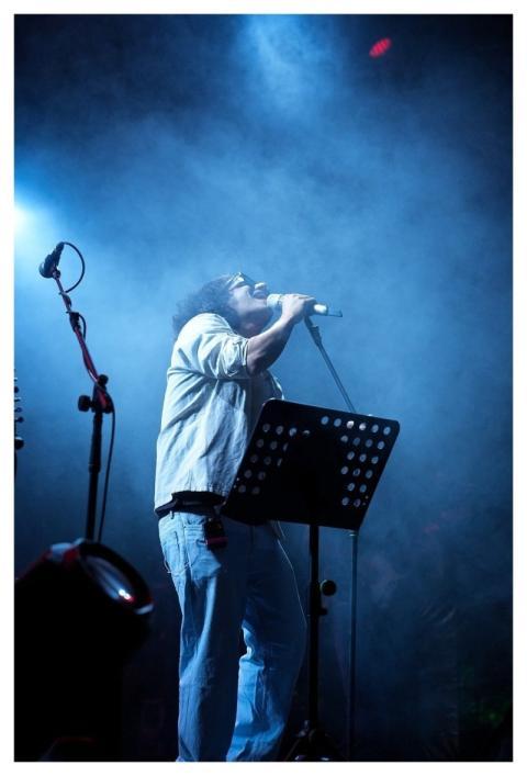 Singer Microphone Stage Lights Smoke