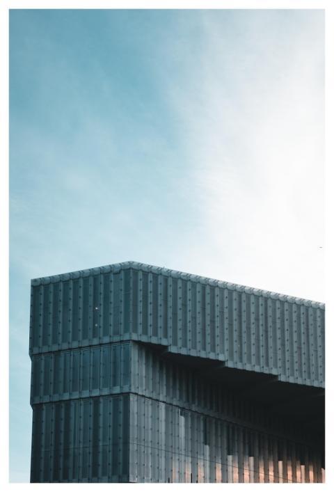 Blue Grey Building Contemporary Architecture