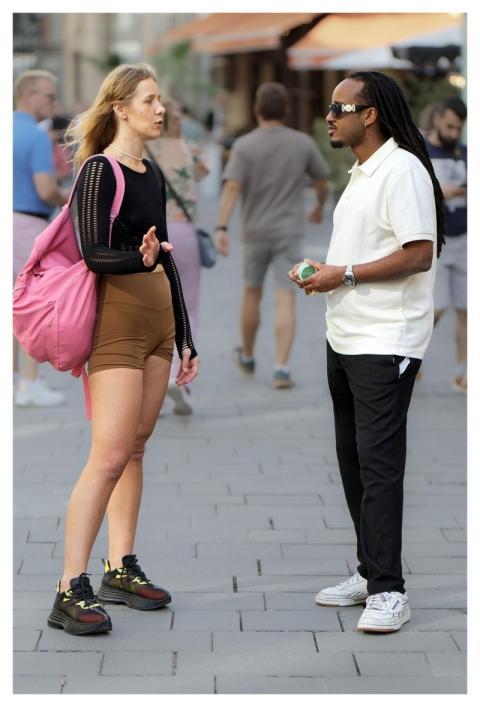 Couple People Friends Street