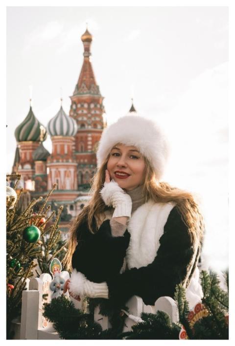 Woman Moscow New Year Decoration Christmas