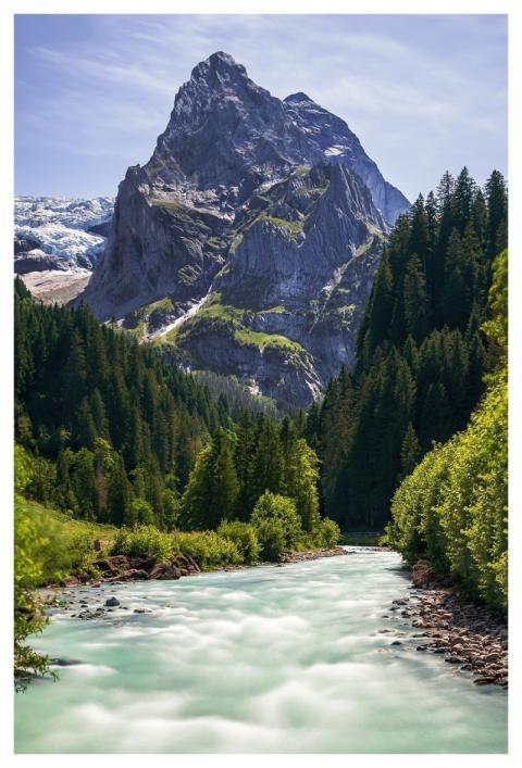 Mountains River Forest Nature