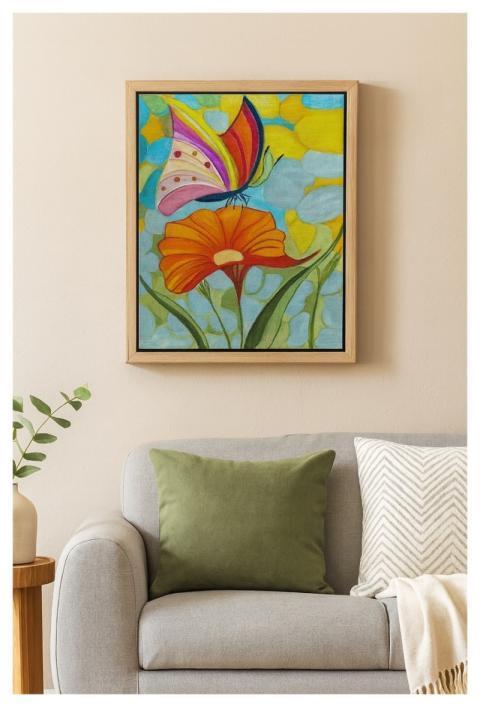 Painting Butterfly Nature Living Room