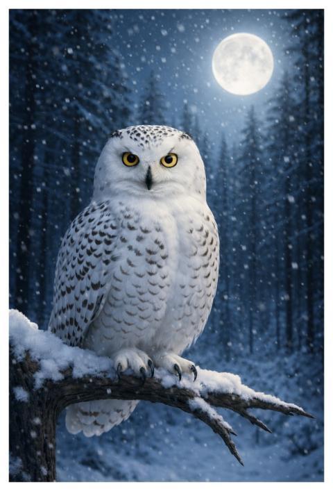 Owl Forest Snow Winter