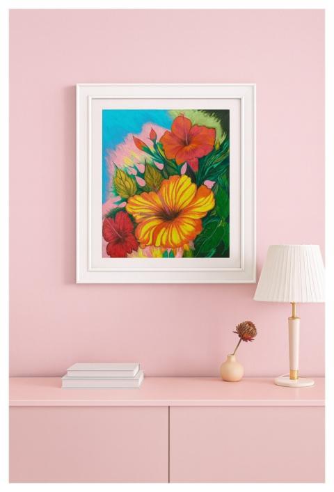 Painting Flowers Decoration Frame