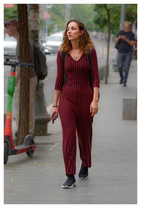 Woman Young Stripes Backpack