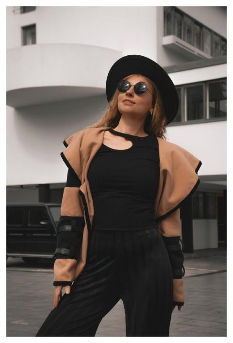 Woman Hat Coat Japanese Style