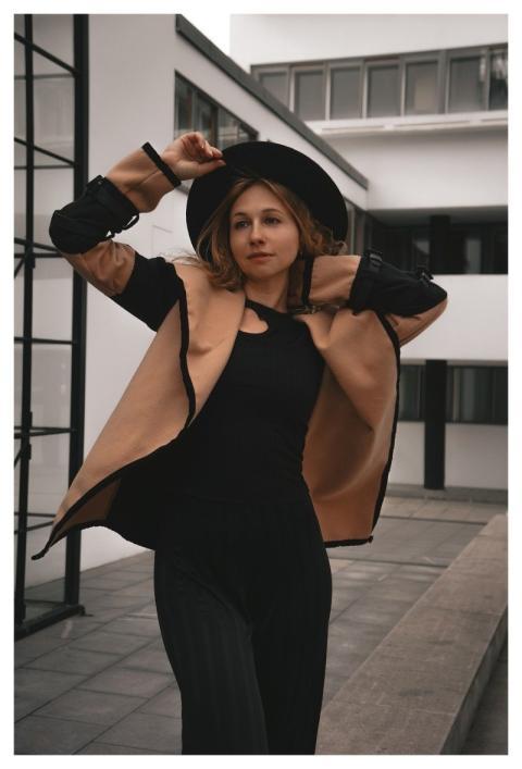 Woman Hat Coat Japanese Style