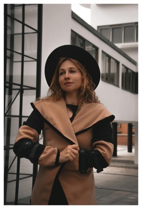 Woman Hat Coat Japanese Style