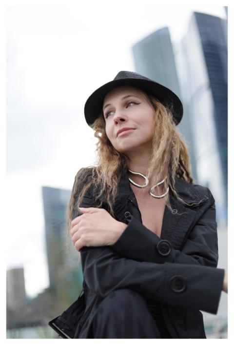 Woman Model Business City Skyscrapers