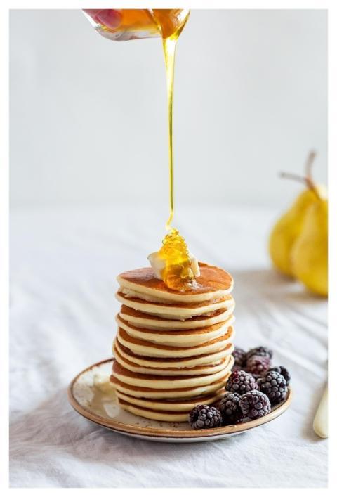 Pancakes Honey Stack Stack Of Pancakes
