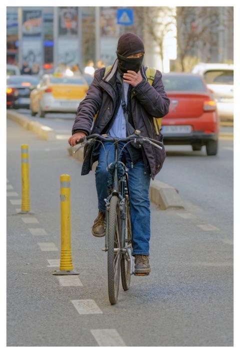 Man Bicyclist Casual Running