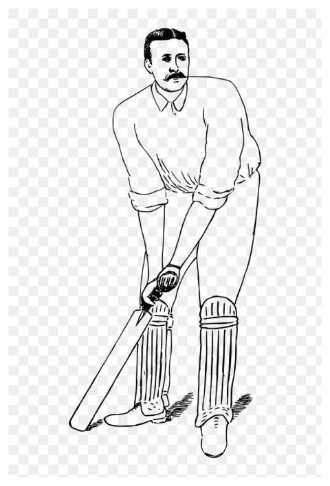 Cricket player png, vintage sport