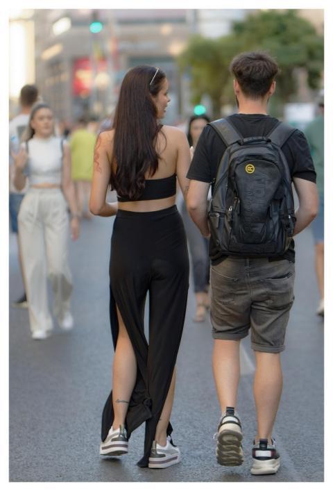 Couple Walk Street People