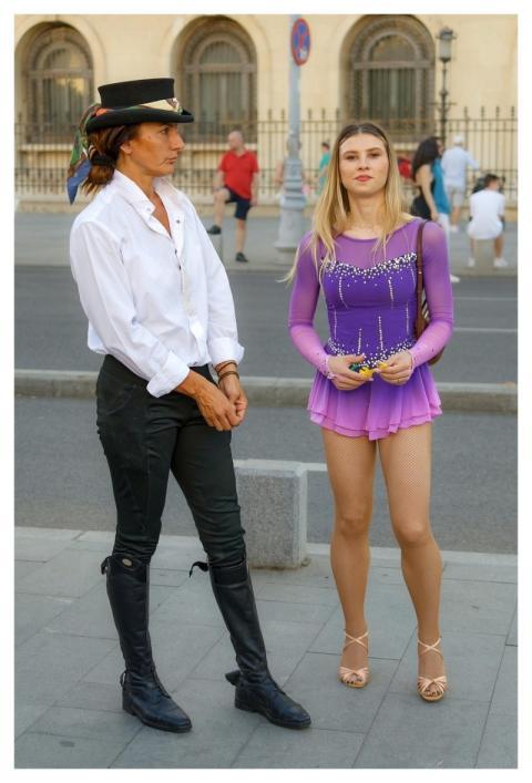 Woman Man Costumes Standing