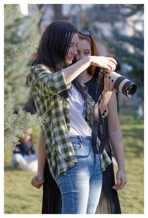 Women Young Girls Looking