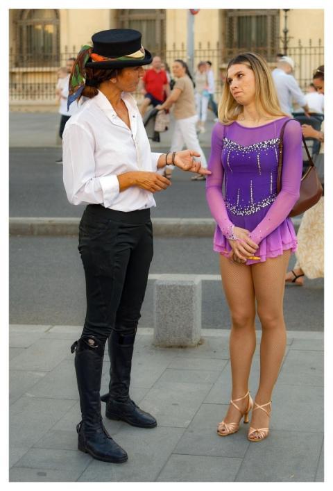 People Women Standing Talking