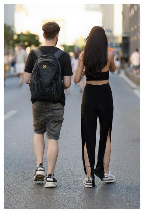 People Couple Outdoors Walking